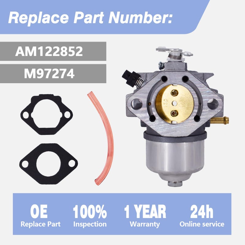 CULMKARI 15003-2296 Carburetor Fits for John Deere 180 185 260 265 GS75 HD75 Lawn Mower Tractors for Kawasaki FC540V 17HP Cycle Engine Assembly Carb - Image 3